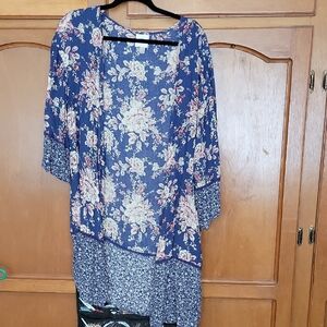 Knox Rose Navy Floral Kimono